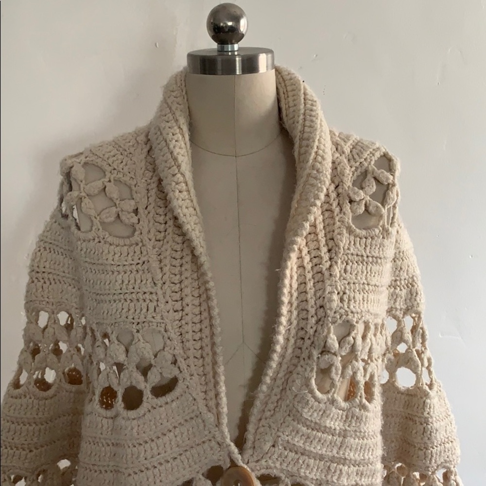 VTG 60’s 70’s Knitted shawl cardigan - Picture 2 of 5